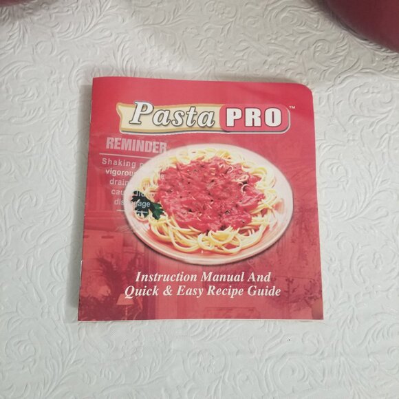 Vtg Pasta Pro Red Non-Stick Cook Drain 6qt Stockpot 2qt Saucepan Locking Lids - Picture 16 of 16